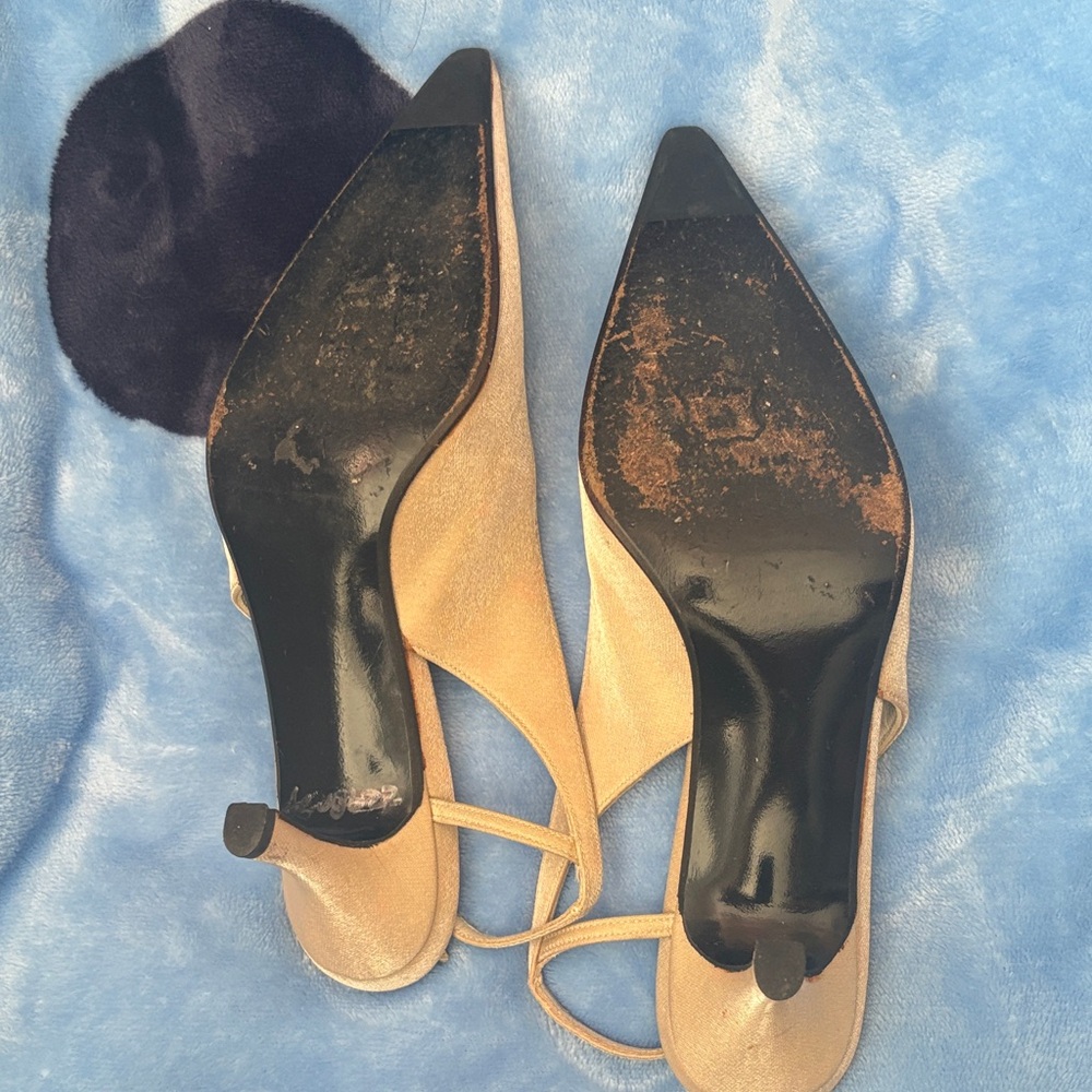 Stuart Weitzman Silver Embellished Heels - Picture 2 of 4